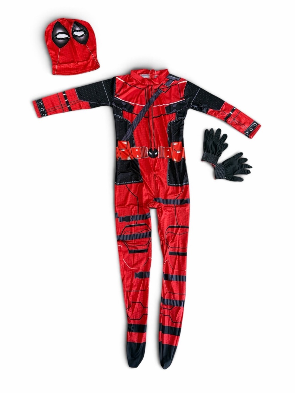 Kids Deadpool Superhero Jumpsuit Costume with Mask and Gloves